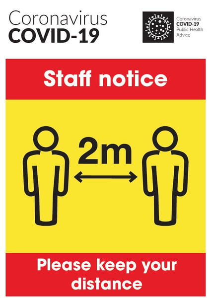 COVID-19 Staff Notice Keep Your Distance Poster