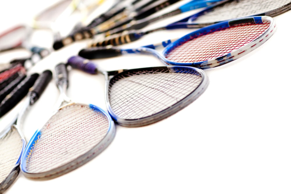 Squash-rackets-isolated-over-a-white-background