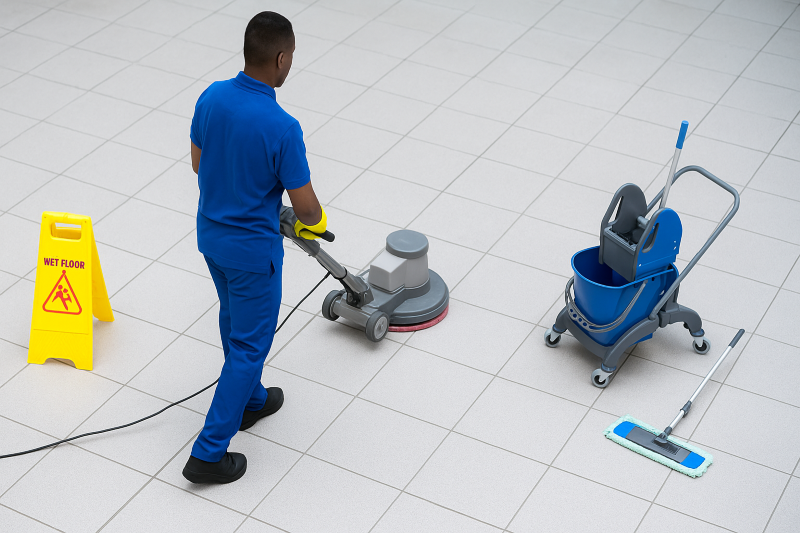 deep cleaning commercial tile floors